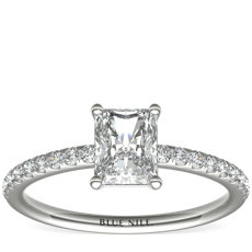 Riviera Pave Diamond Engagement Ring in 14k White Gold (1/6 ct. tw.)